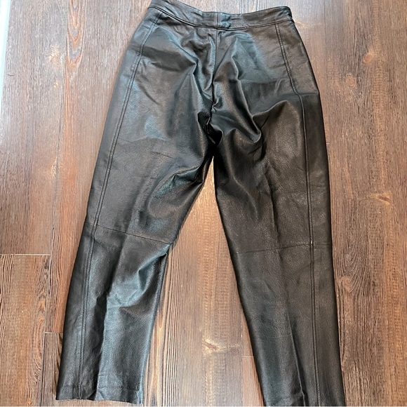 Vintage black leather genuine leather pants size 30 - Picture 6 of 11
